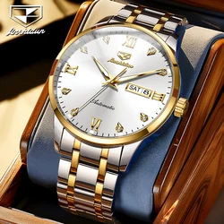 JSDUN 8980 NEW Automatic Mechanical Watch For Men Deep Waterproof Men's Watches Week Calendar Luxury Elegant Man Wristwatches