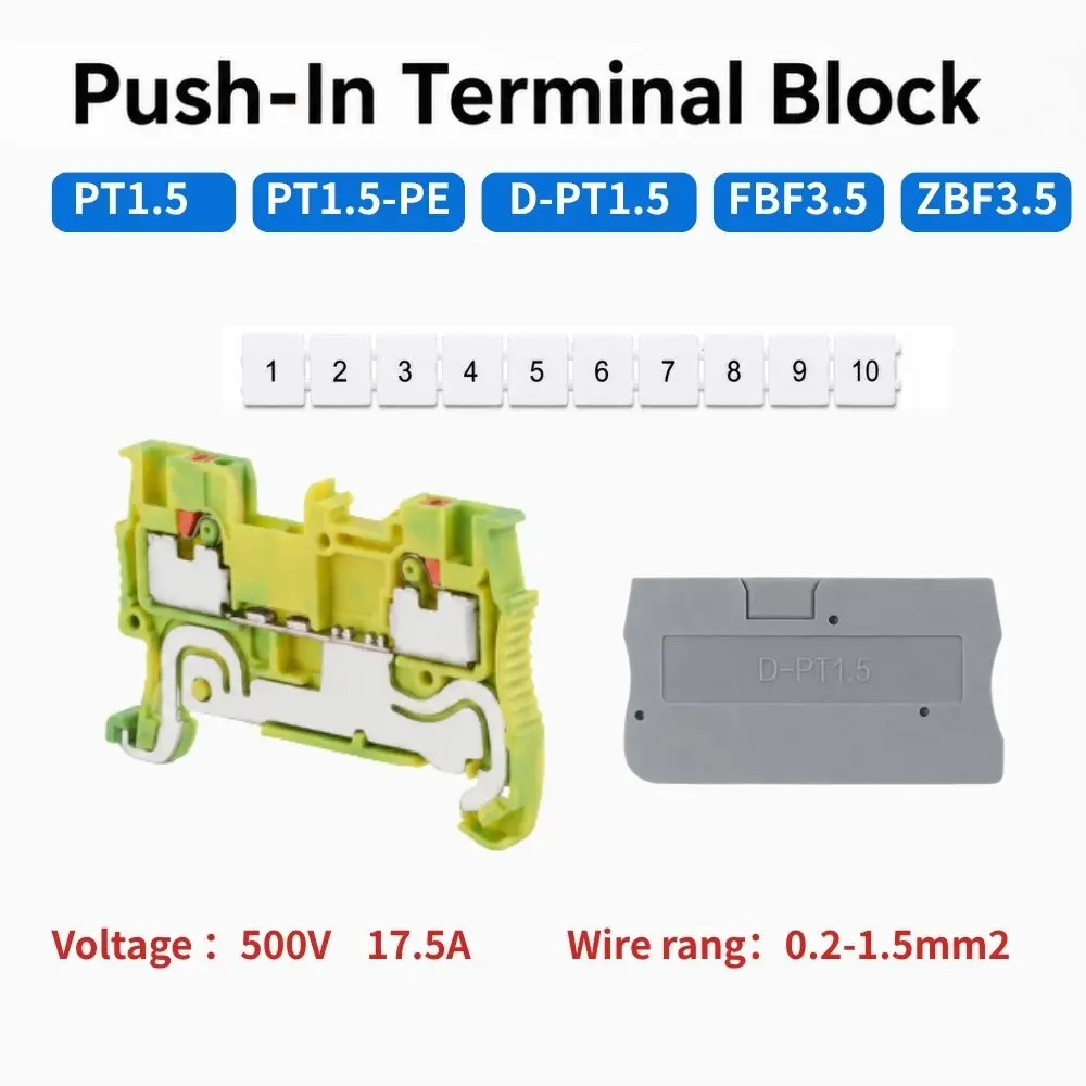PT 1,5-PE  D-PT 1,5/S  FBS-10  ZBF3.5 DIN Rail Feed Through Terminal Block