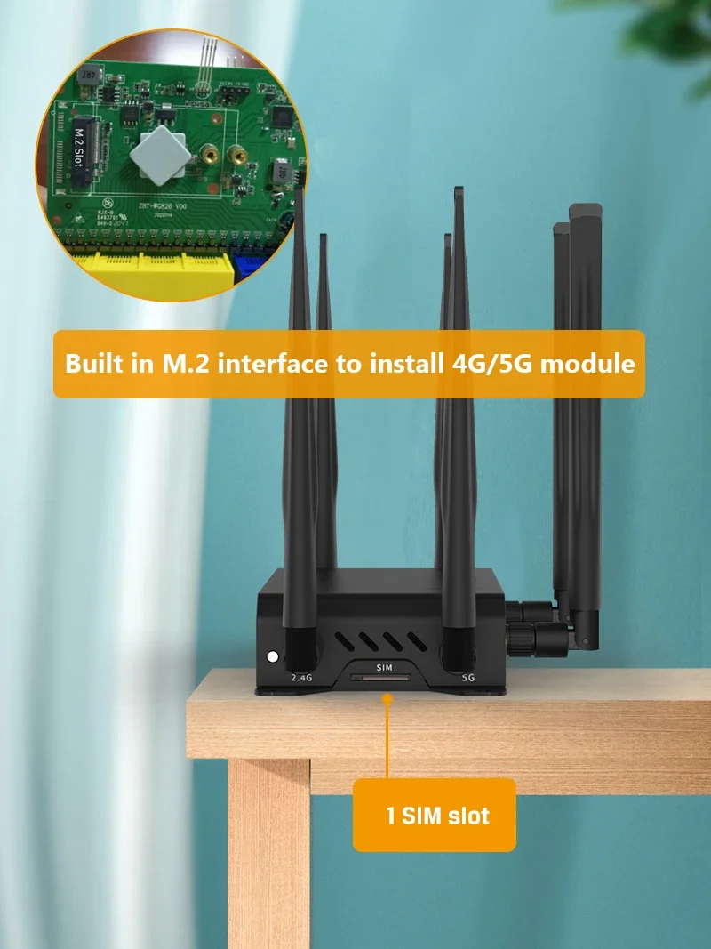 ZBT 4G 5G Router WiFi 1800Mbps Karta Sim Gigabit LAN WAN 8 Antena 5G NSA+SA 4×4 MIMO do Home Office WiFi