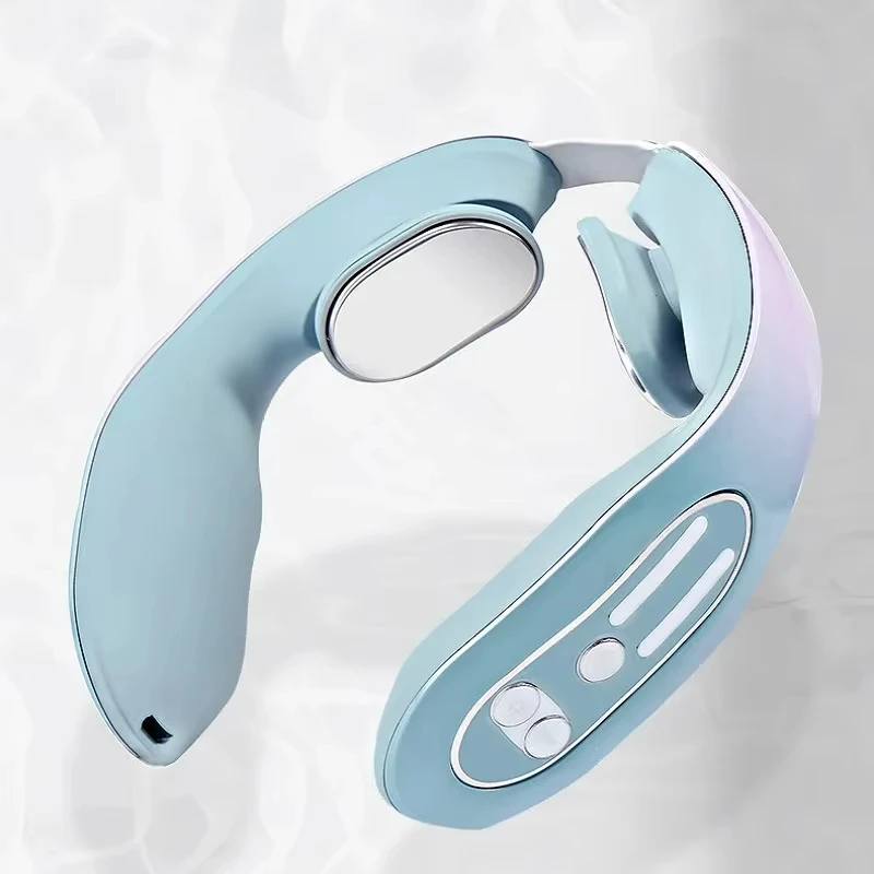 

Neck Massager Cervical Massage Instrument Micro Current Pulse Vibration Kneading And Neck Physical Therapy Blue Hot Compress Rel