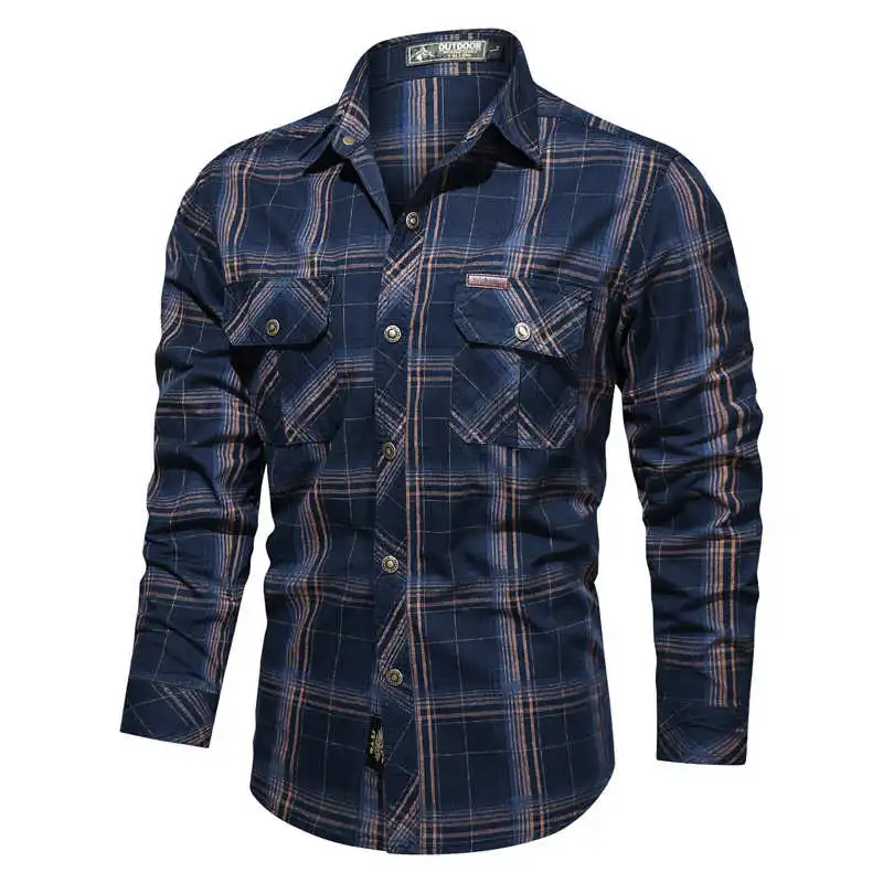 

Casual Men's Plaid Long Sve irt ket Design Comfortable Cotton Sun Protection Treaent Busin Casual Sle for Autumn