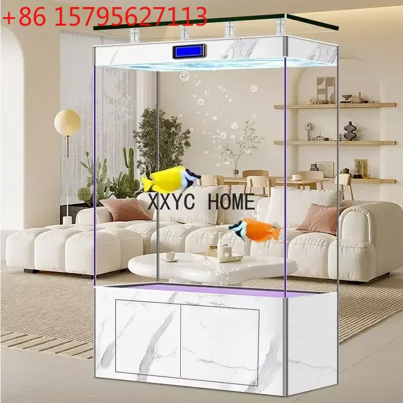 

Вертикальный аквариум для рыб с круглым дном из взрывозащищенного стекла, 2 м, напольный