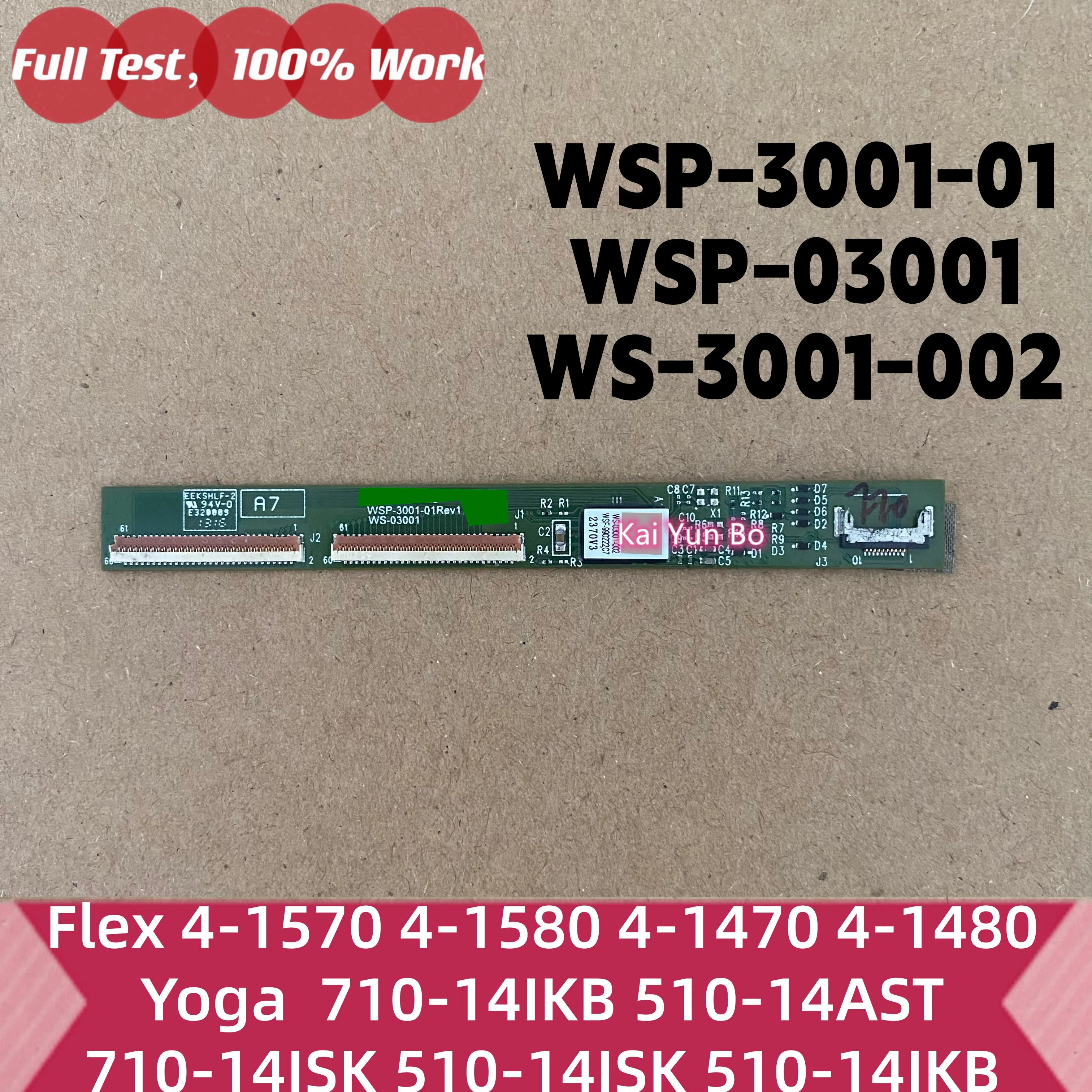Placa de Controle Touch LCD Digitizer para Lenovo Flex 4-1570 4-1580 4-1470 4-1480 Yoga 710-14IKB 510-14AST 710-14ISK 510-14IKB WSP-3001-01 WSP-03001 WS-3001-002