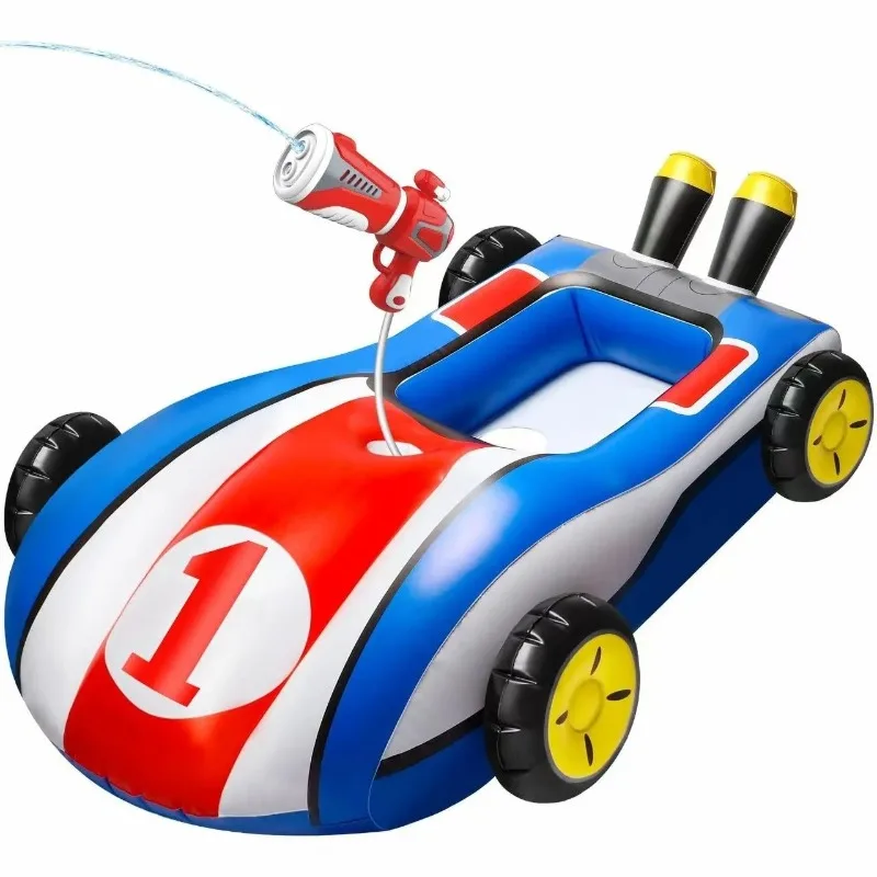 Inflatable water jet car floating row, swimming pool battle tank pirate ship