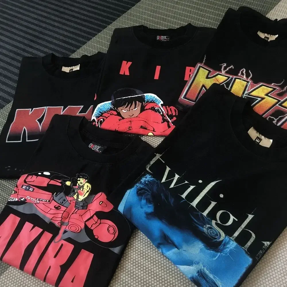 SAINT OF MICHAEL Akira grafika KISS hiphopowy nadruk Streetwear odzież w stylu vintage luźny top w dużych rozmiarach T-Shirt męski unisex