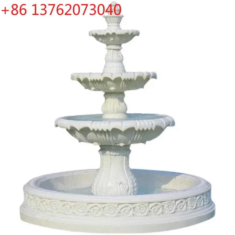 

Large European-style running water fountain, fish pond, outdoor garden, water features, floor decoration