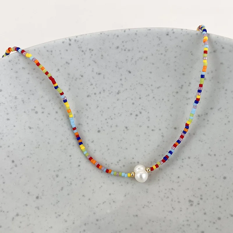 2023 New Arrival Beaded Necklace with Unique Design and Freshwater Pearls for Neck Layering Delicate Freshwater Pearls=