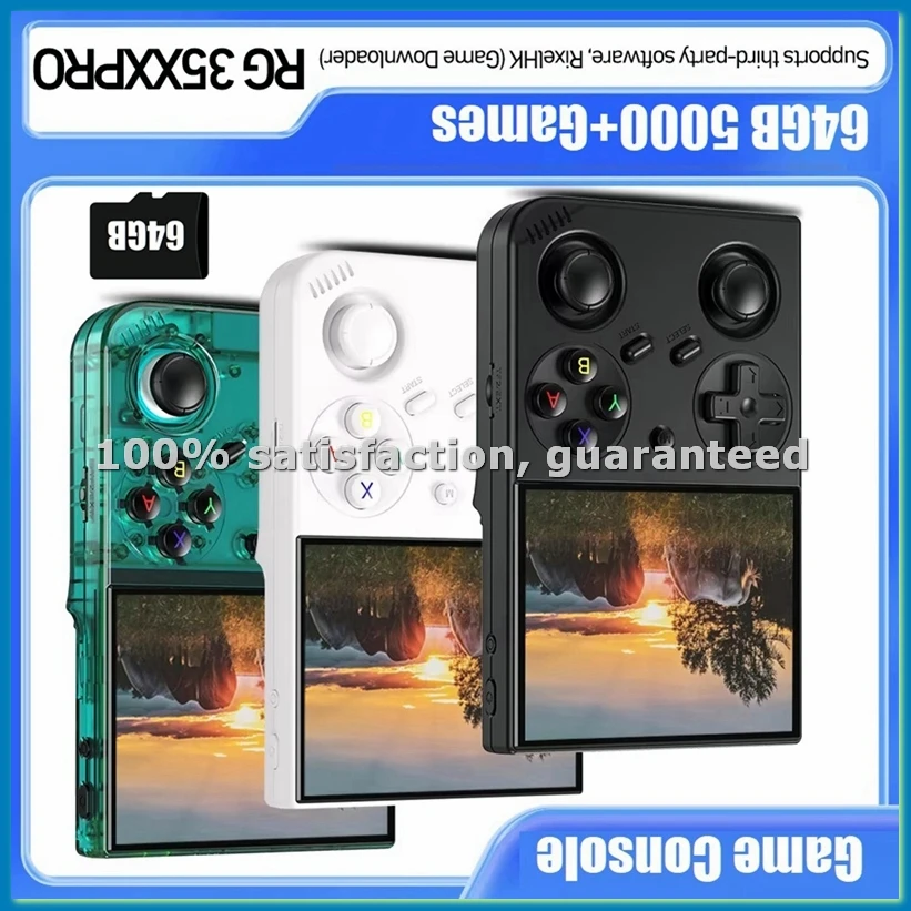 

Игровая консоль RG35XX PRO с 3,5-дюймовым IPS-экраном, Linux, 64 ГБ, более 5000 игр, поддержка вывода на ТВ, игровой плеер с поддержкой более 30 эмуляторов, C-A56M