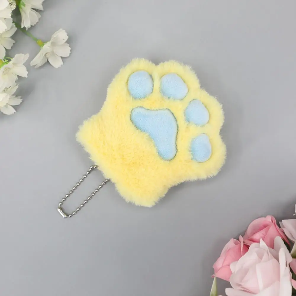 Cartoon Stuffed Realistic Claw Keychain Kawaii Sweet Plush Doll Pendant Cat Paw Soft Backpack Ornaments Girls