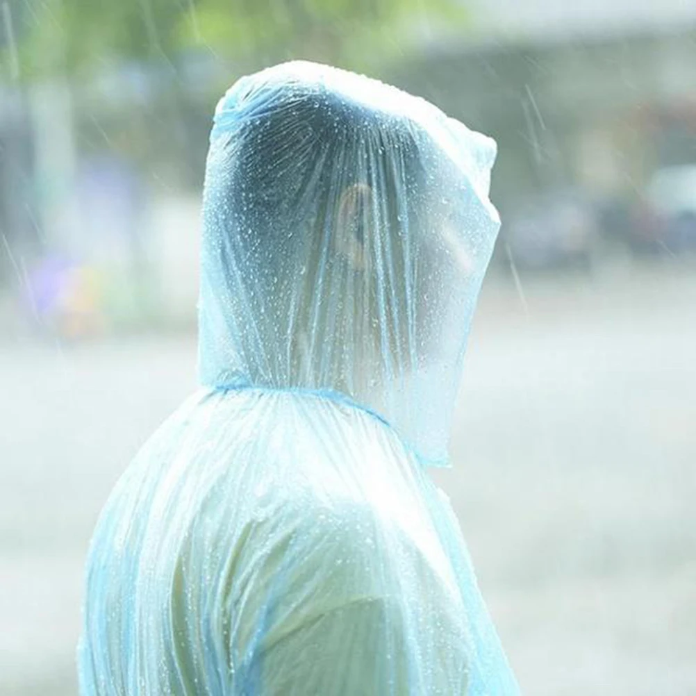 

2Pcs Four Adult Raincoat With Hood Waterproof Adult Raincoat Hood Thicken Portable Disposable Poncho Travel Outdoor