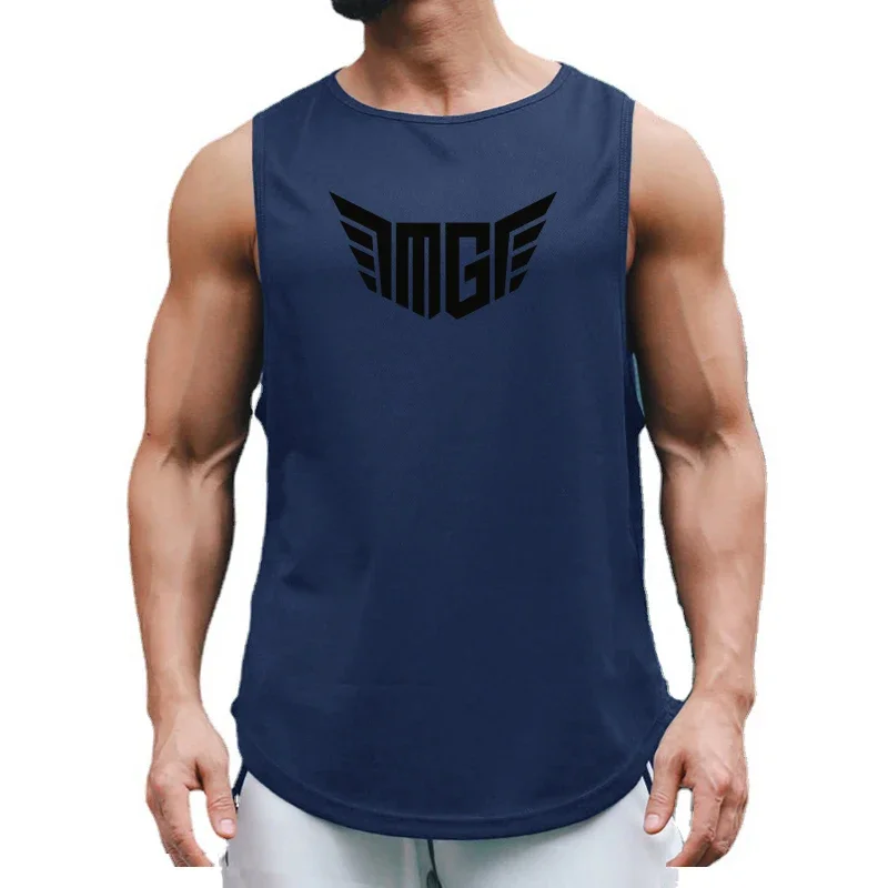 

Summer Men Outdoor Fitness Breathable Mesh Tank Tops for Sports Sleeveless Gym Workout T-shirt Quick-drying and Lightweight Top