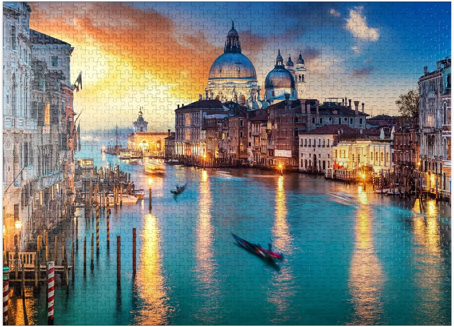

Venice Sunset Gondola 1000-Piece Jigsaw Puzzle for Adults - Premium Quality