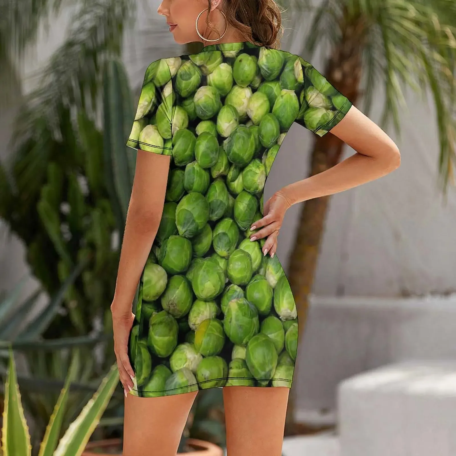 YUK! Bruxelles Sprouts - Oui Robe au chou de Bruxelle, mini-jupe et t-shirt Robe à manches courtes Robes femme Robe