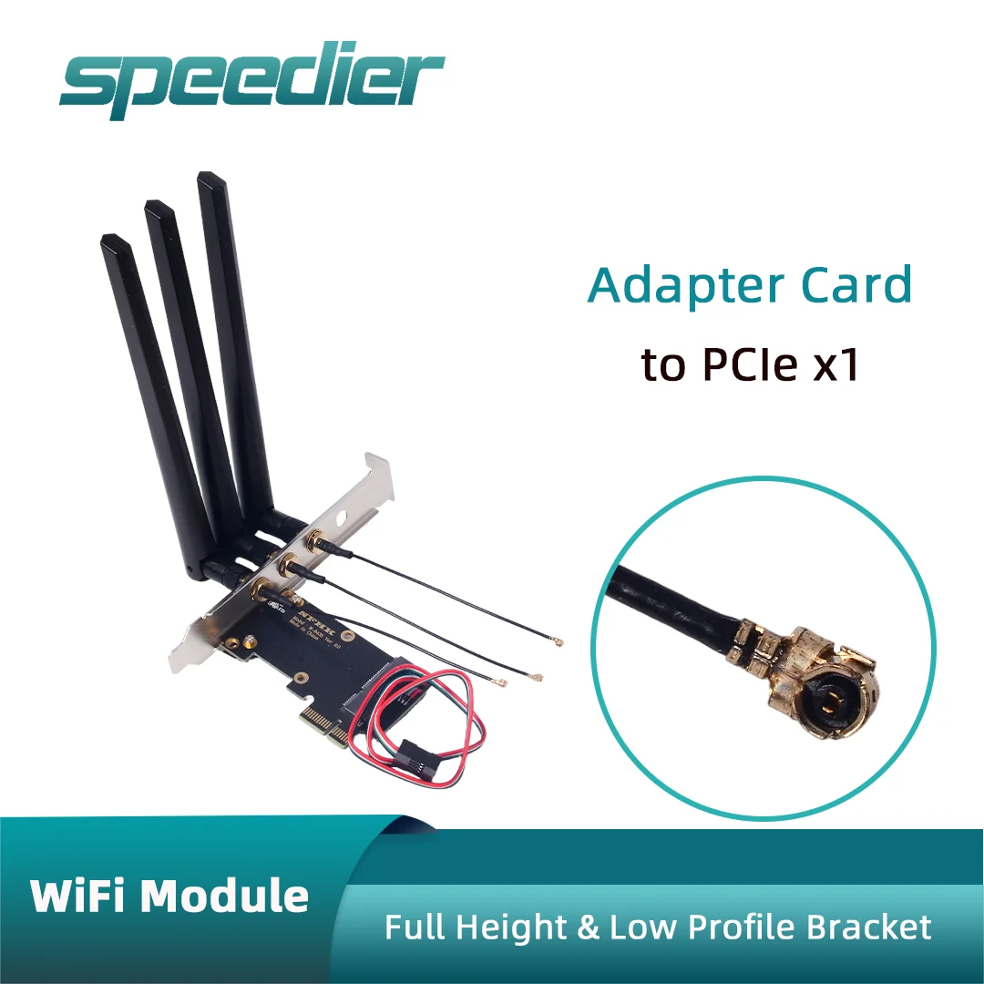 

WLE900VX QCA9880 AR9590 533AN-MMW Wireless WIFI Module to PCIe X1 Adapter Card Support MINI PCIE WiFi Wireless Network Card