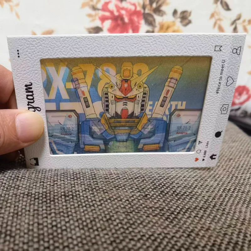Bandai Warrior RX-78 Gundam Card Anime Action Figure Cartoon Grating Bookmark Bagpack Decoration Cute Toy Anime Merchandise Gift