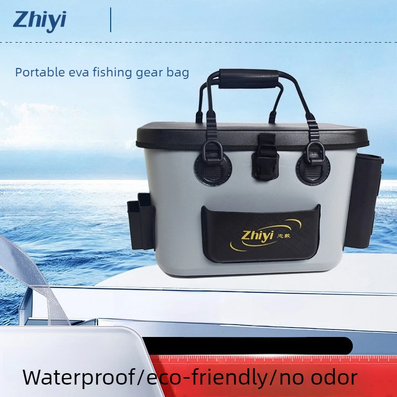 

Large Fishing Tackle Box, Thickened Waterproof Wearable Live Fish Tank, Portable Leak-Proof Bucket for Lure Fishing Outdoor