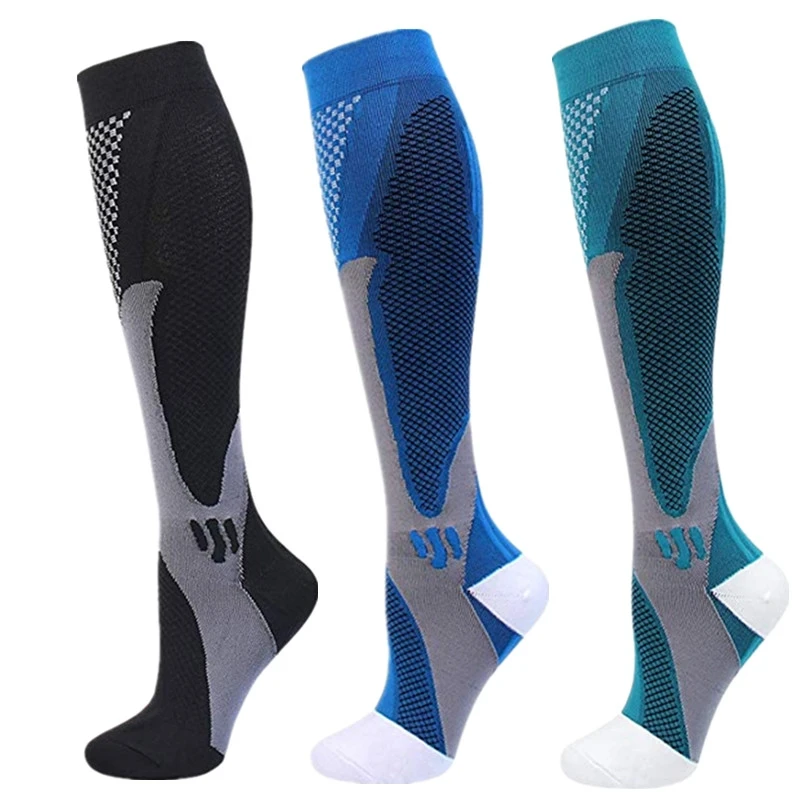 1/3 Paar Kompressionssocken Sportsocken Medizinische Pflegestrümpfe Verhindern Krampfadern Socken Schwangerschaft Stillen Sportlich Fußball – Detail 25