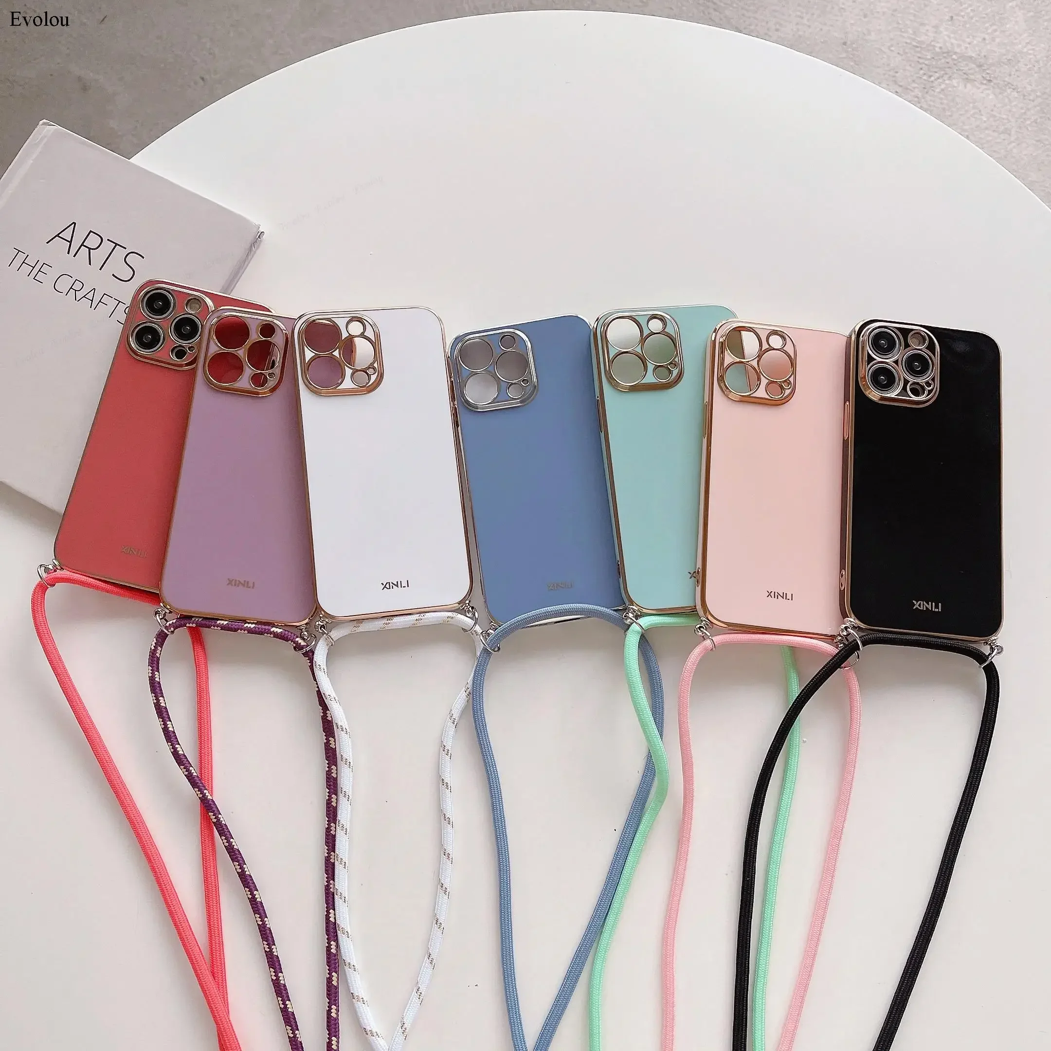 Crossbody lanyard Plating Case For Xiaomi 14T Pro Soft TPU Camera Lens Protection Shockproof Cover For For Xiaomi 13T Pro 12T