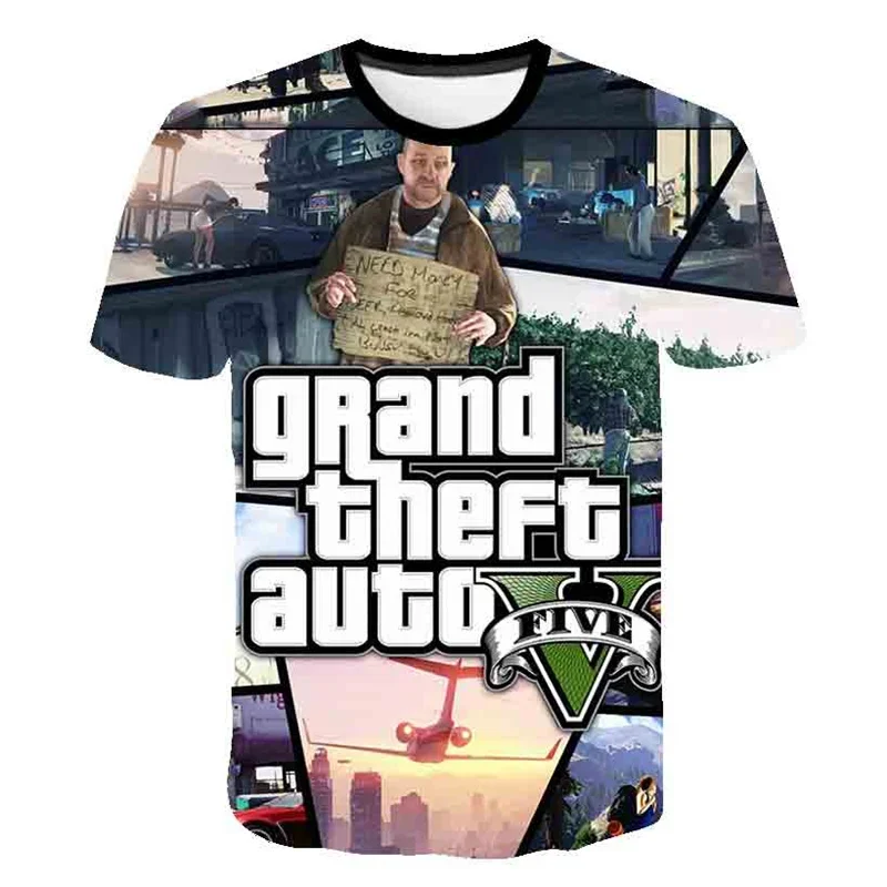 Childrens Game GTA 5 T-Shirt Children For Girl Boy Girls Kids Print 3D TShirts Child Baby Tops Clothing GTA 5 TShirt Clothes