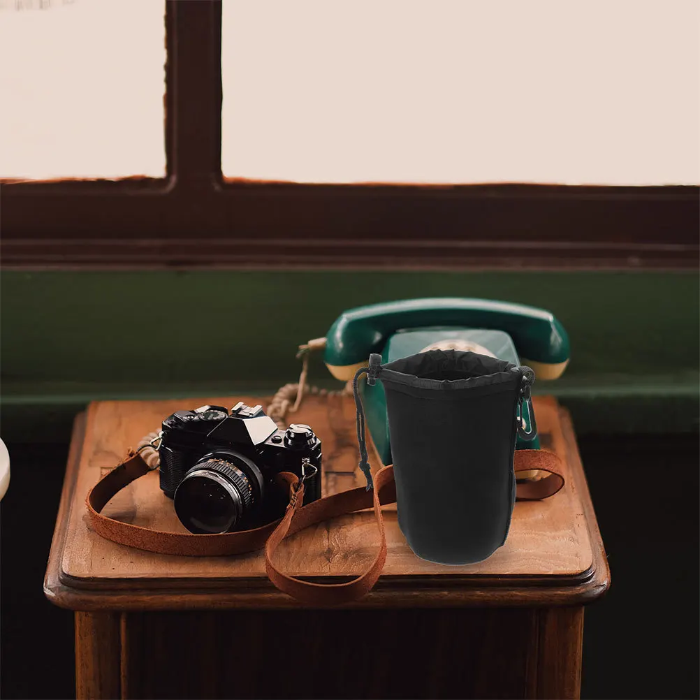 

3Pcs Camera Lens Cases Neoprene Waterproof Drawstring Storage Bags Portable Lens Protector Pouch for Dslr Mirrorless Camera