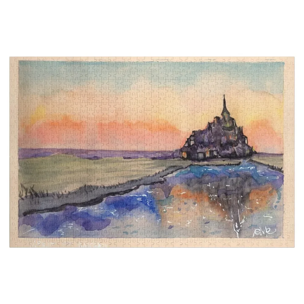 Le Mont Saint-Michel Jigsaw Puzzle Wood Animals Personalized Name Puzzle