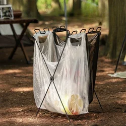 Trash Bag Holder, Extra Large Portable Trash Bag Holder with Foldable Wire Frame for Camping, BBQ, Picnic and Kitchen.