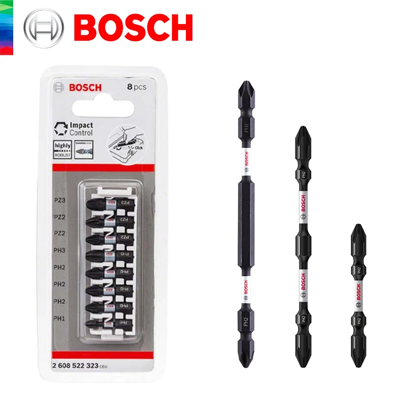 Bosch-lote Magnético Forte Original Cruz de Cabeça Alta Dureza Chave de Fenda Elétrica Resistente ao Impacto 65 mm 110 mm 150 mm