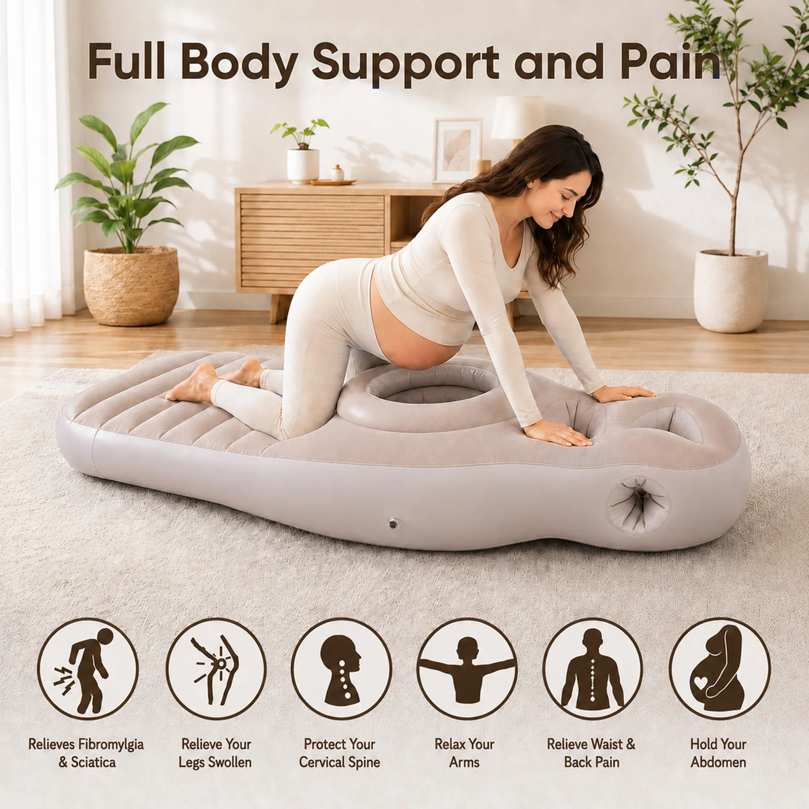 Tappetino gonfiabile per la gravidanza, cuscino per la gravidanza, materasso per la gravidanza in PVC ecologico, tappetino per yoga per la gravidanza 