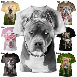 New Fashion Pit Bull 3D Printed T-shirts Summer Casual Men'swomen's Hip Hop Breathable Short Sleeve Trendy Unisex Tops Tshirt
