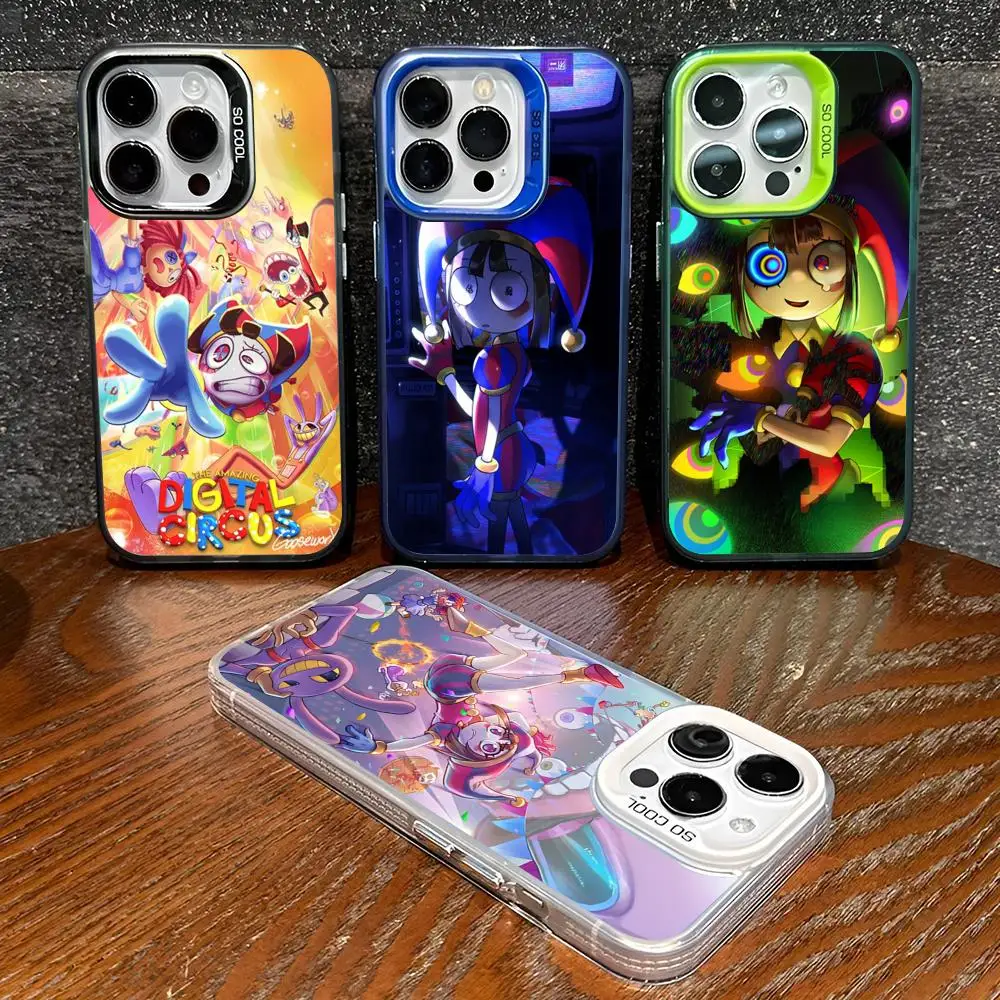 Erstaunliche D-Digital C-Circus Handyhülle für iPhone 17 Air 16 15 14 13 11 12 Pro Max Xr X Xs 8 7 Plus Farbige Silberne Abdeckung