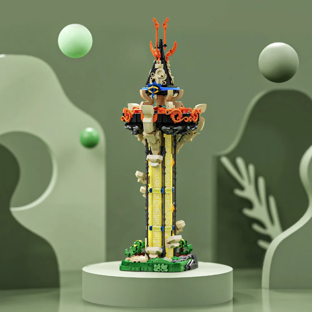 Tower of Trials Building Kit with Light String, Zelda Block Model Series, Home Decor and Office Art, Boys, Adults, Bricks, Toys