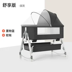 Baby Multifunctional Crib Infant Bed Portable Folding Splicing Queen Bed Newborn Baby Bb Cradle Bed Diaper Table