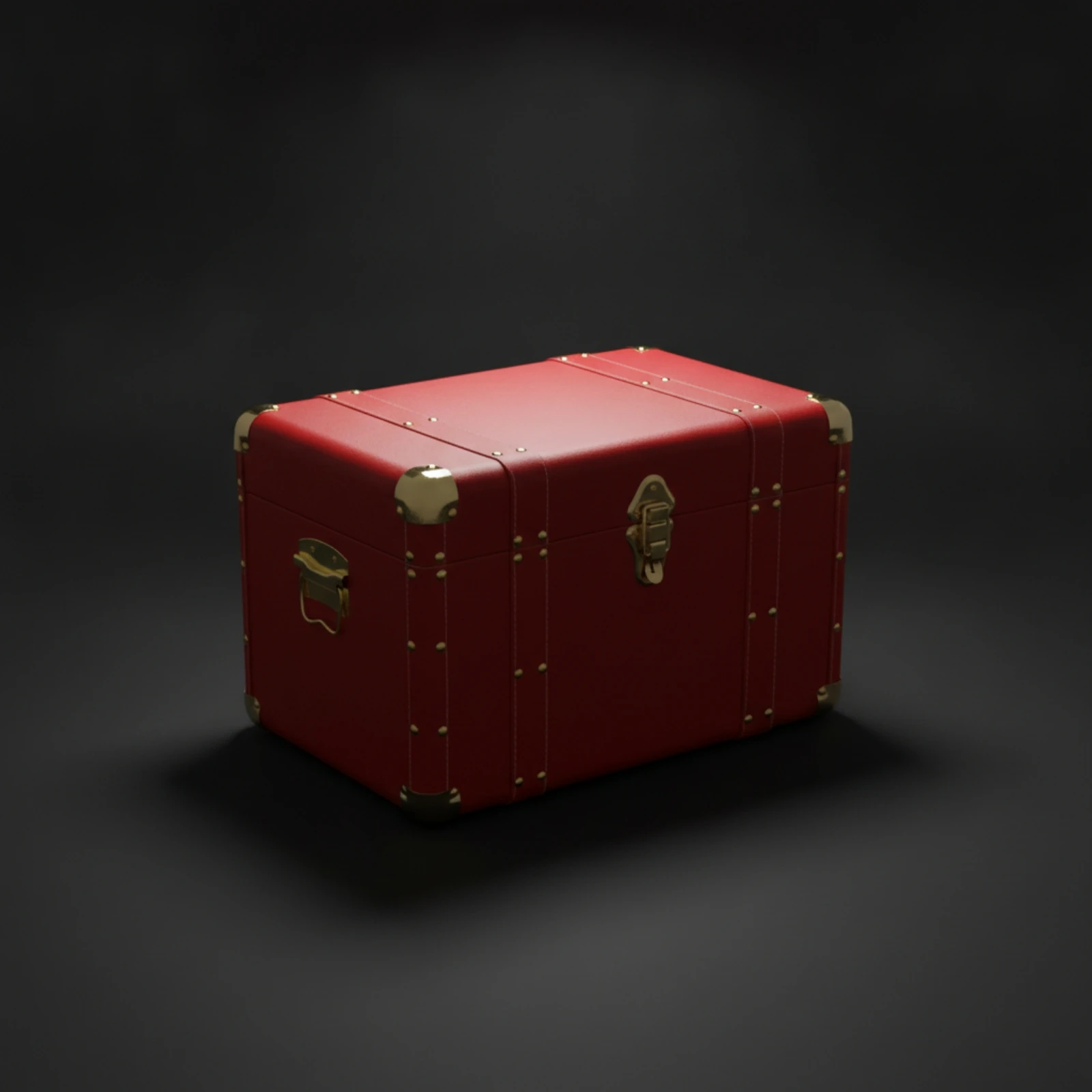 PU Leather Storage Trunk Sturdy Storage Trunk with Metal Corner Protectors Decorative Boxes Multi-Purpose Wipe-Clean