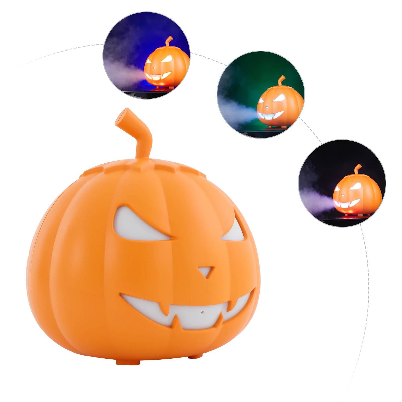 800W Fog Machine Fog Machine with LED Lights Pumpkin Fog Machine 300㎡ Applicable Area for Halloween/Stage/Parties/KTV/Bars