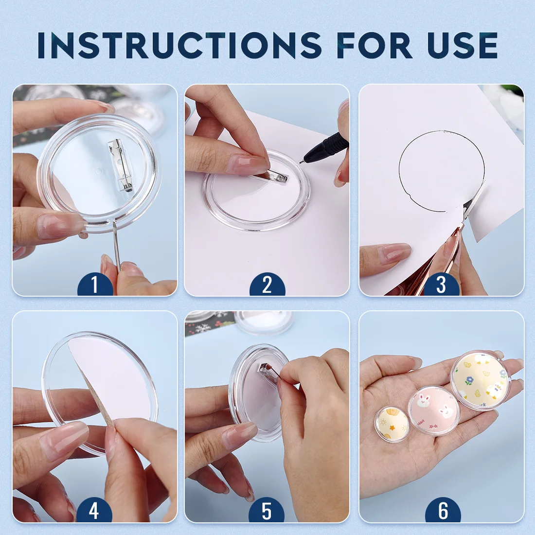 5 قطعة شارة دبابيس زر الاكريليك دبابيس واضحة أزرار شارات عدة دبابيس زر صانع الفراغات DIY بها بنفسك لوازم الحرفية #4