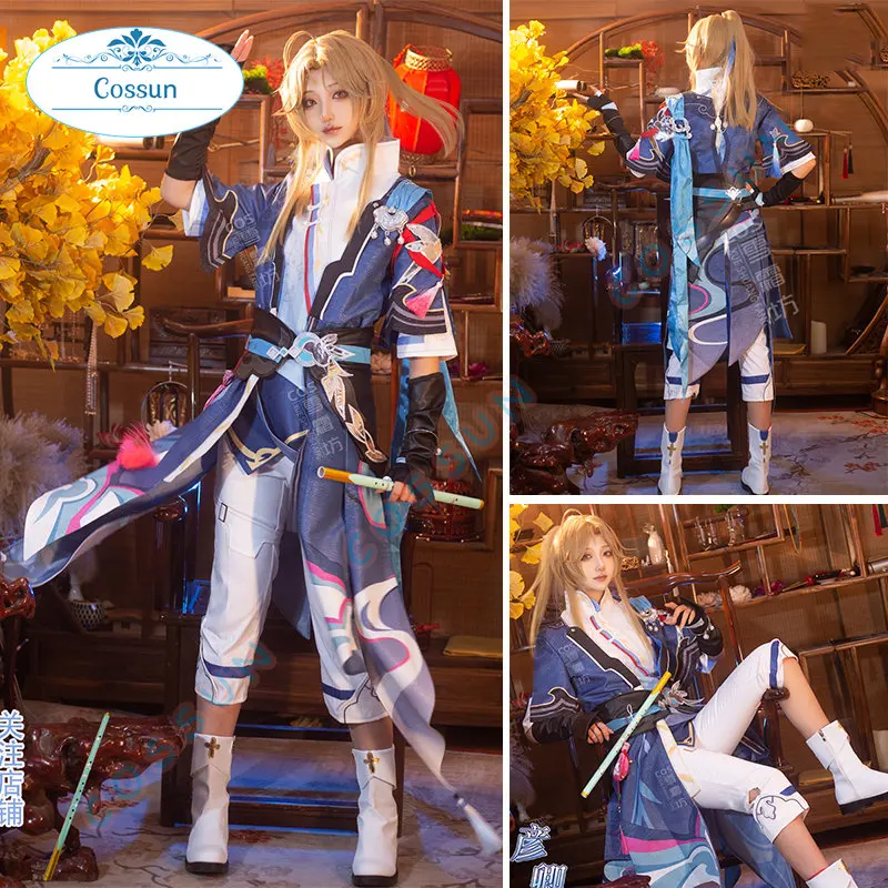 

Game Honkai: Star Rail Yanqing Young Ancient Cosplay Costume Yan Qing Cosplay Wig Shoes Uniform Halloween Outfit Women Men