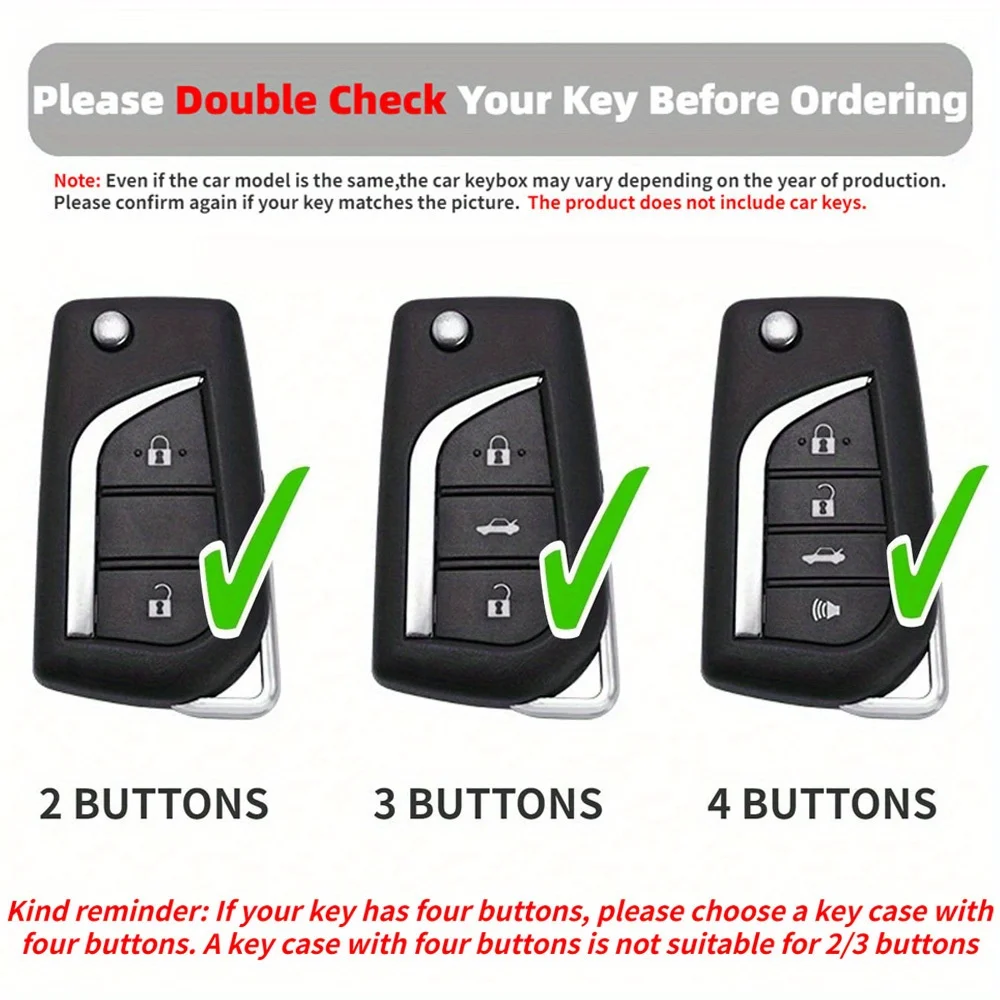 2/3/4 Buttons TPU Folding Car Key Case Shell Fit for Toyota RAV4 Corolla LE SE C-HR Forruner Keyless Auto Accessories