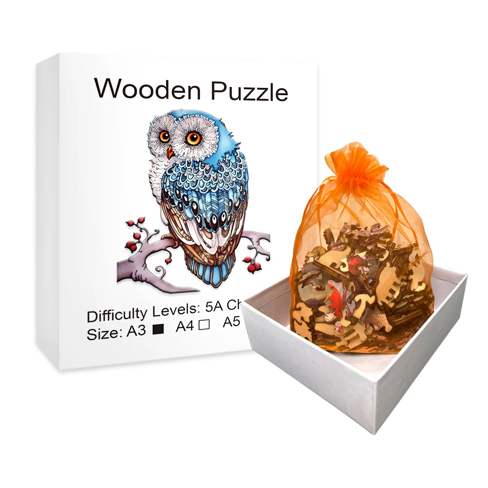 Wooden Puzzles For Adults, Owl Wooden Puzzle Uniquely Irregular Animal Shaped Wooden Jigsaw Puzzles, Creative Gift For Teenagers