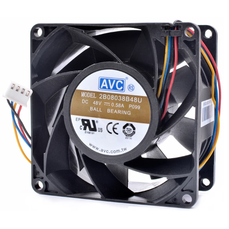 Original 2B08038B48U 8cm 8038 80x80x38mm 48V 0.58A communication server chassis cooling fan