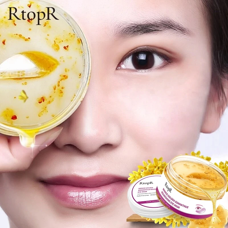 40Pcs/Box Eye Mask Mango Golden Osmanthus Bright And Nourishing Skin Care Anti-Puffiness Dark Circle Anti-Aging Treatment Mask