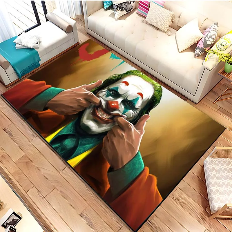 Alfombra de suelo con estampado de Horror Joker para sala de estar, dormitorio, cabecera, alféizar de ventana, baño, decoración del hogar, 15 tamaños