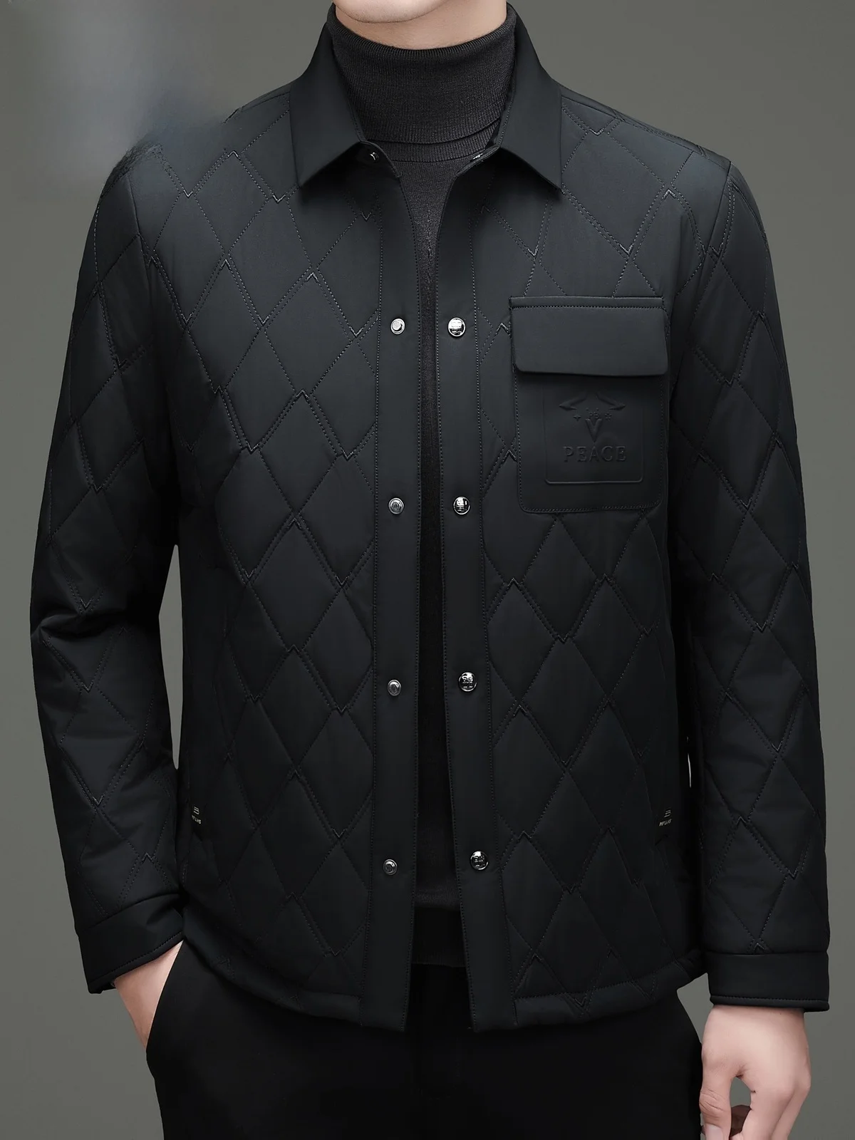 

Pierre Cardin Men's Winter Thickened Cotton Jacket Coat Turn-down Collar Workwear Warm And Thermal Male Outerwear Coat