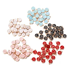 20-26pcs/lot A-Z Letter Charms Enamel Pendants Alphabet Initial Letter Handmade Charm Connector For DIY Jewelry Making Supplies