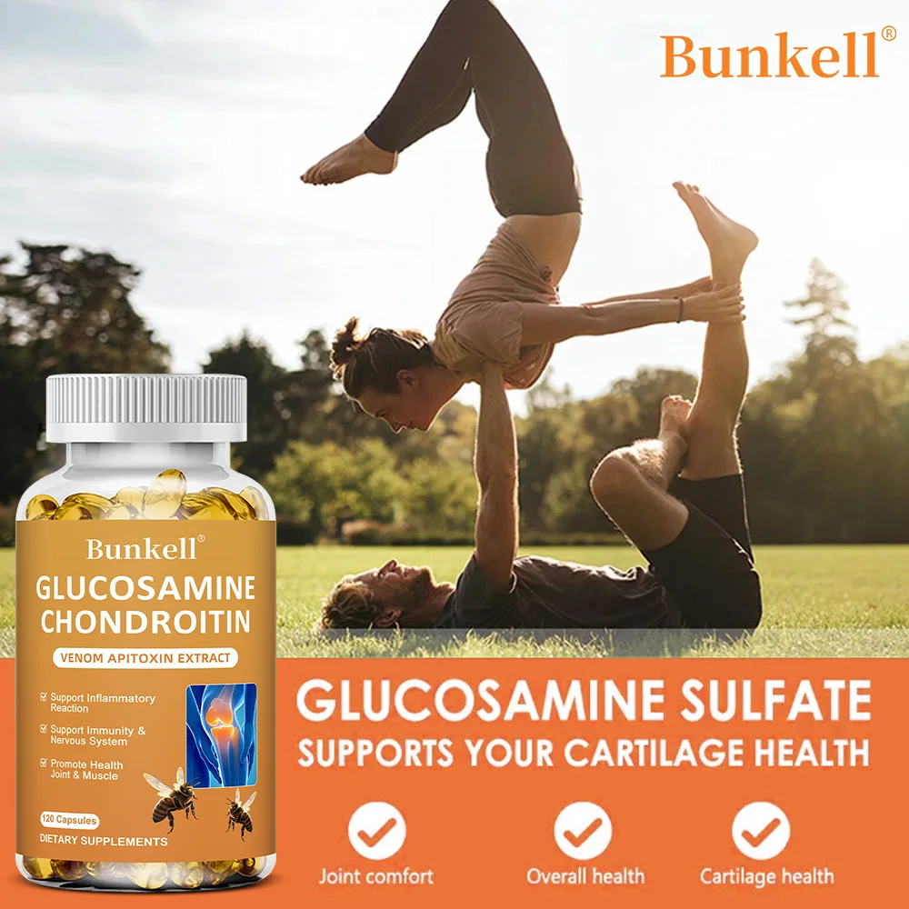 

Glucosamine Chondroitin Capsules with MSM Turmeric Bee Venom - Joint Cartilage Bone & Flexibility Support Non-GMO 120 Count