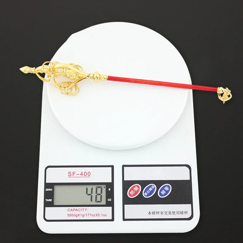 King\'s game around the Journey to the West Tang Sanzang Tang Monk 22cm Jin Chan Chan stick alloy sword model ornaments toys