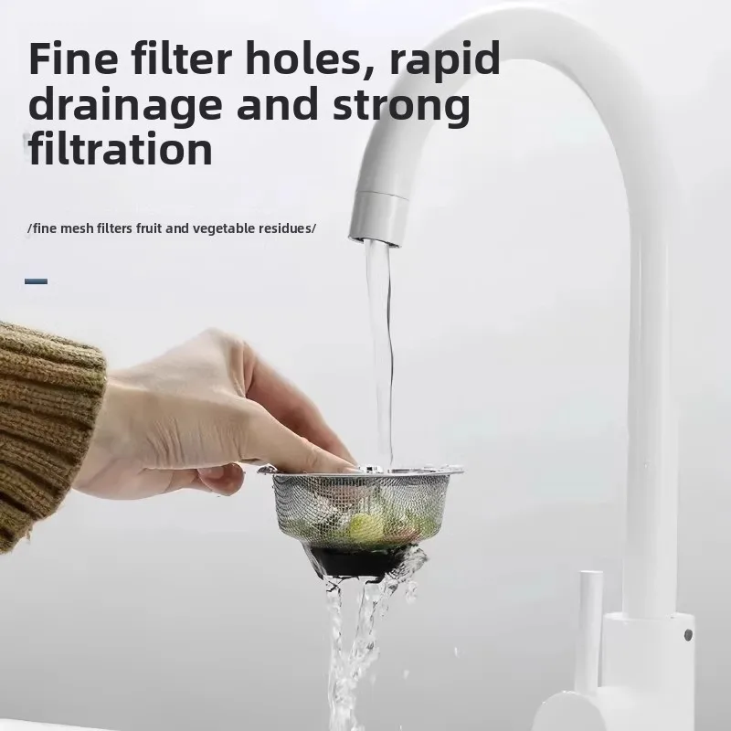 

1/3/5pcs Stainless Steel Sink Mesh Strainer For Kitchen Vegetable Washing Residue Filter Drain Waste Catcher Sink Hole Basket