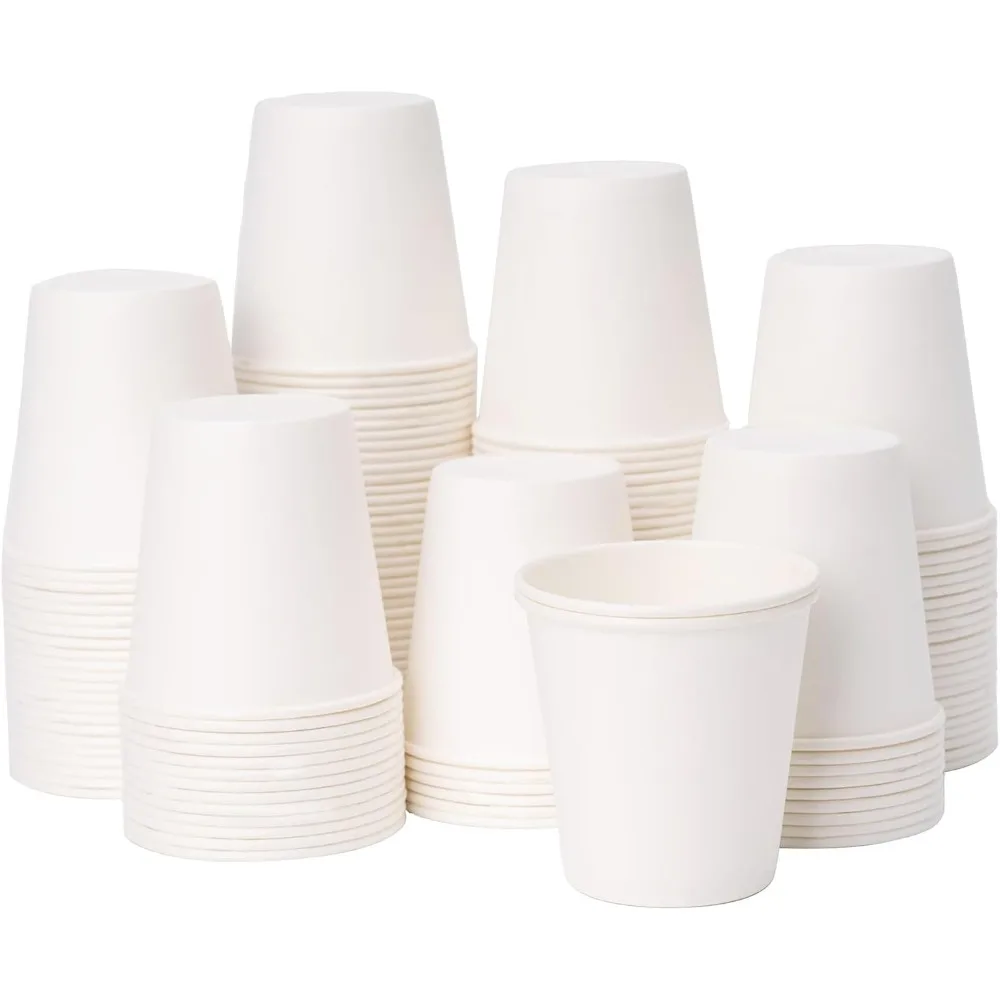 Disposable Paper Cups 3 oz Small Bathroom Cups for Mouthwash Rinsing Medicine or Coffee Drinking Bulk Pack of 100 Eco-Friendly Bathroom Essentials White Paper Dixie Cups Perfect for Home Hotel Office Travel and Daily Use