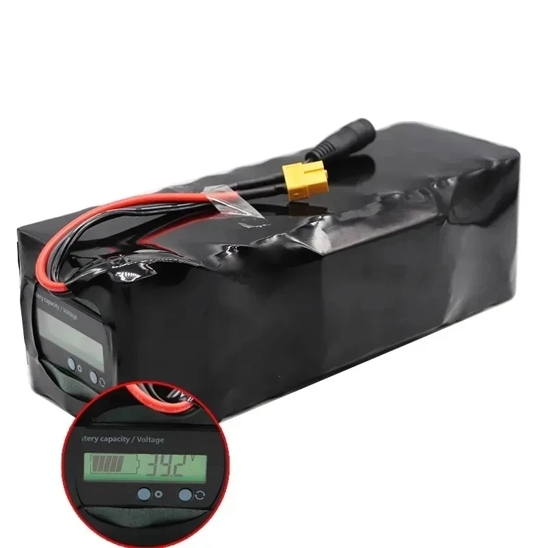 36V Battery 10S4P 25Ah Battery Pack 500W High Power Battery 42V 25000mAh Ebike Electric Bicycle xt60 BMS with Capacity Indicator