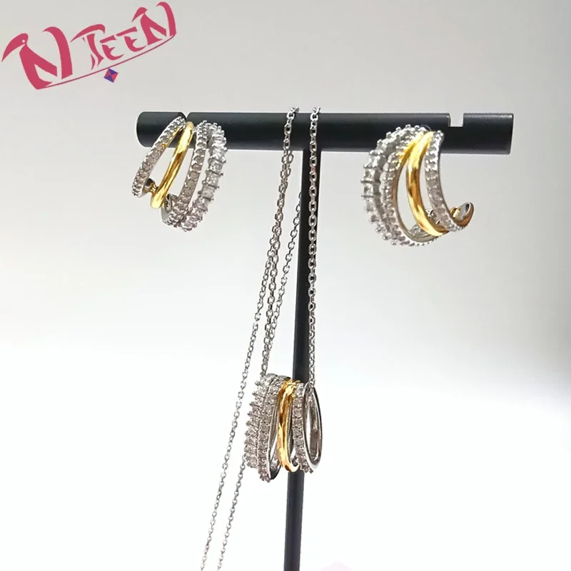 2024 High Quality Women's Jewelry Set, Hyperbola Series Heart Shape, Figure 8 Shape Jewelry Set, Suitable for Holiday Gifts