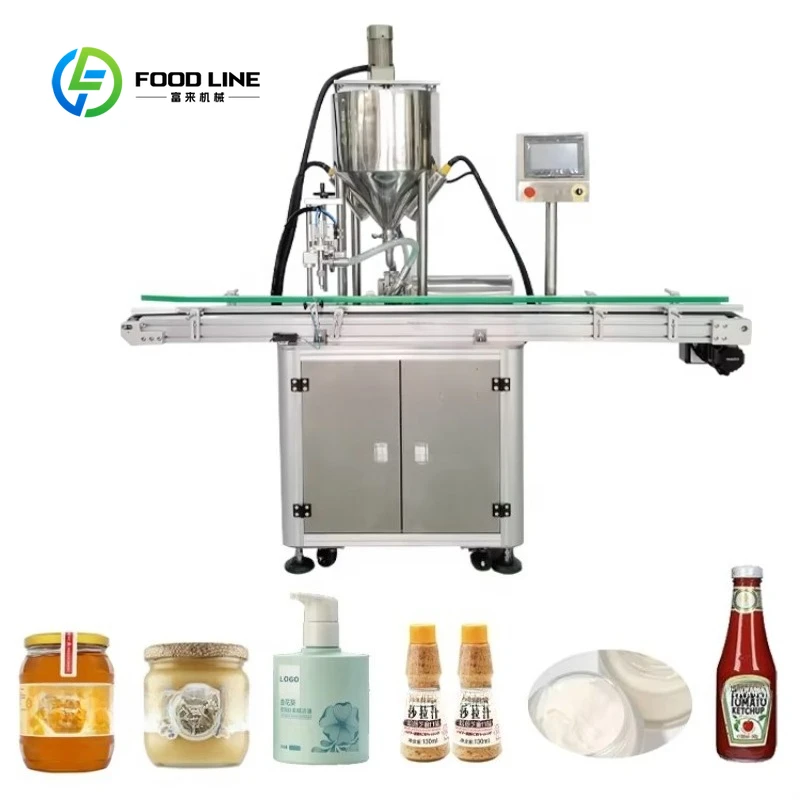 Customized Automatic Desktop Single Diving Head Rotor Pump Filling Machine for Food Jam & Cosmetic Cream Paste Hot Sale